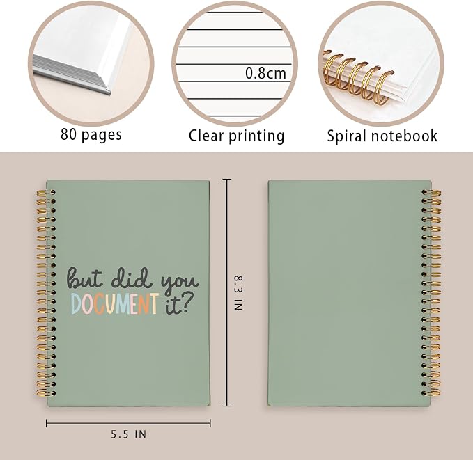 LIANGW But Did You Document It Funny Green Notebooks for Work | Funny Work Gifts for Coworkers & Boss, Coworker Office Gifts for Men Women, Funny Office Supplies, Fun Notebooks 5.5x8.3 In