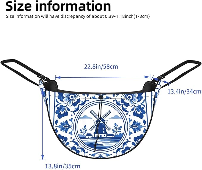 Delft Blue Car Seat Organizer-Backseat Storage Bag for Travel | Waterproof Durable. Holds Snacks Gear Essentials. Fits Most Cars.