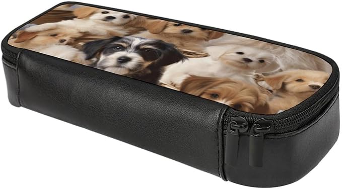 Cute Pet Dogs Pencil Case Portable Pencil Pouch Pen Bag Pencil Bag Makeup Bag Storage Bag Pencil Box Cosmetic Bag for Women Men Office