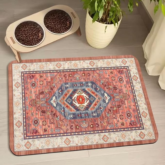 Dog Food Mats for Floors Waterproof, Pet Water Bowl Mats Pet Feeding Absorbent Placemats 16 * 24 inch