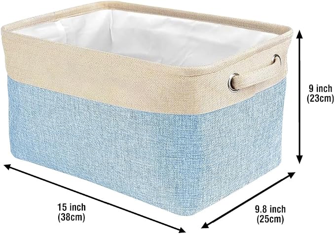 Custom Dog Toys Storage Basket Collapsible Fabric Dog Toy Box and Storage Bin with Handles Organizer for Pet Food, Toys, Clothes, 15" x 9.8" x 9"