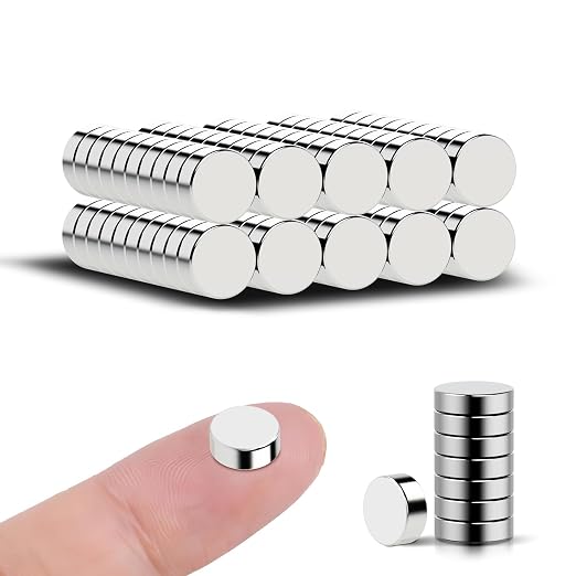 8x3mm Small Neodymium Magnets for Crafts 100 Pack, N35 Grade 1.5lb | Mini Magnets Refrigerator, for 3D Printing, for Diy Projects, for Fridge, Tiny Round Rare Earth, Little Button Strong