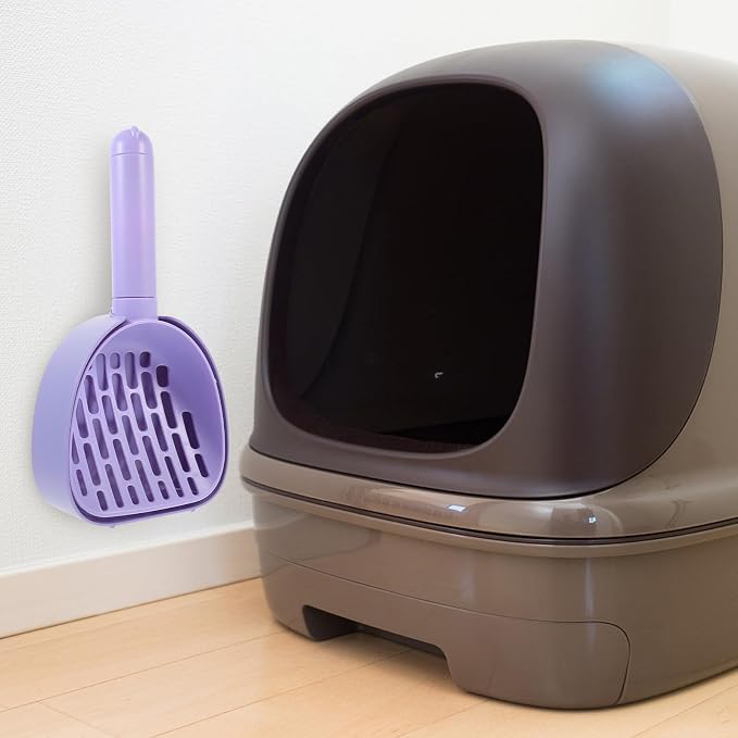 Portable Cat Litter Scoop and Sifter with Wall-Mounted Holder, Reusable Purple Shovel for Home Pet Supplies, Convenient Cleaning Tool for Cats and Dogs