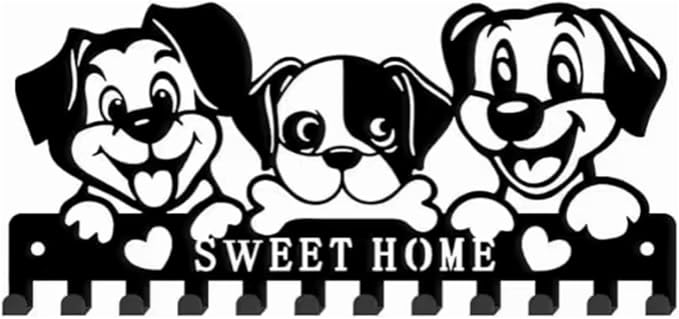 Personalized Dog-Themed Wall-Mounted Metal Key Holder, Suitable for Home Entryways, Living Rooms, Bedrooms, Kitchens, Bathrooms, Gardens and More
