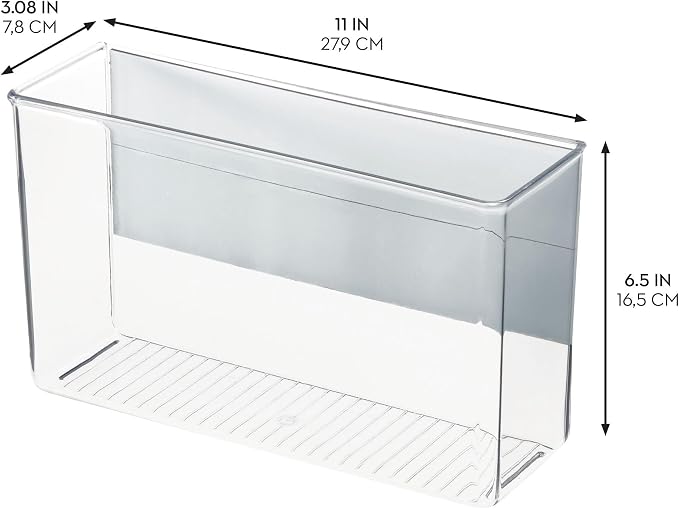 iDesign Magnetic Large Clear Plastic Organizer Bins, 2-Pack | Laundry Room Storage