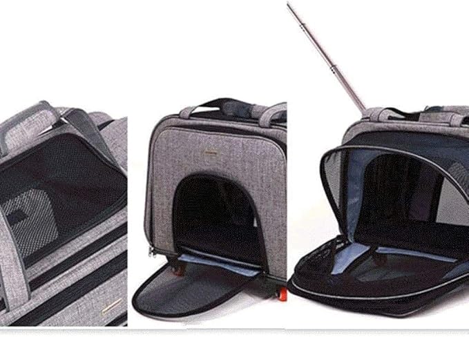 Pet Car, Rolling Backpack Puppy Wheels Luggage Bag for Dogs Small Animal Size:，66 * 32 * 38cm