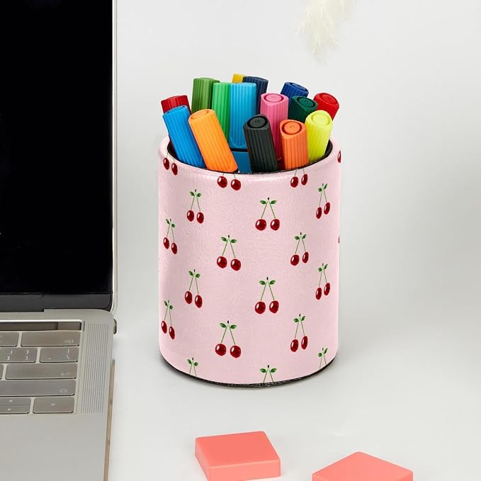 Pen Holder for Desk, Cherry Pencil Holder, Cup Holder for Desk Office, Pen Organizer