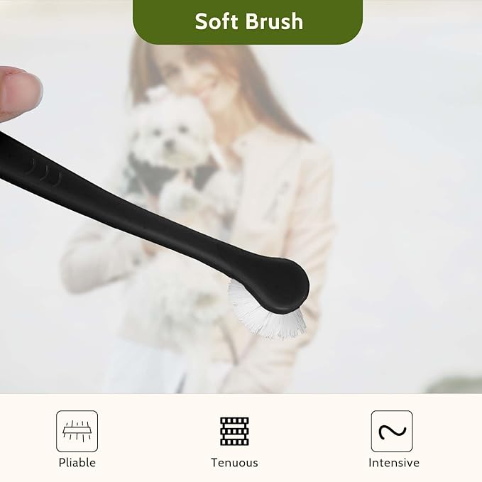 salbsever 4Pcs Dog Toothbrush Pet Toothbrush Soft Mini Cat Tooth Brush Puppy Tooth Brush, Travel Portable Mini Head Deep Clean Kit for Small Dog & Cat, Puppy, Kitten
