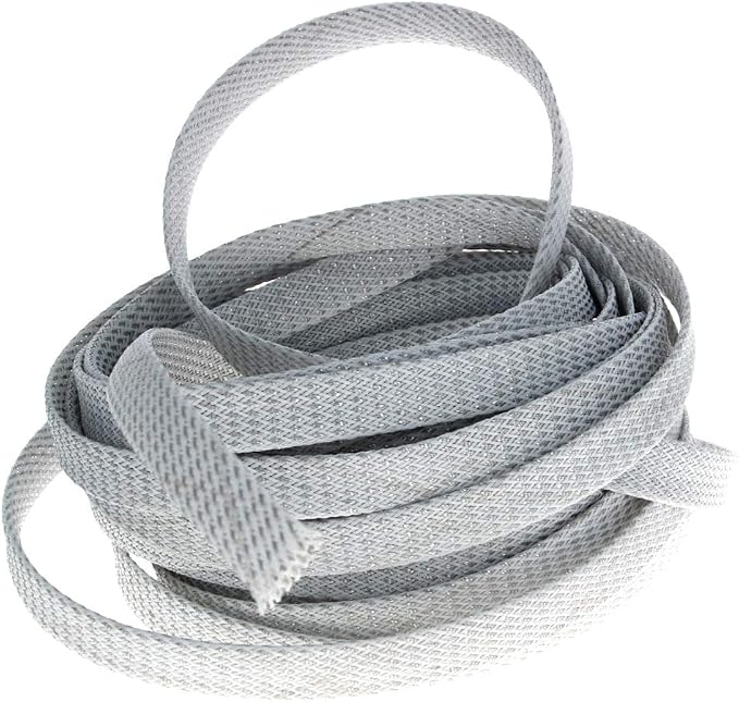 Heyiarbeit 10m/32.8ft PET Expandable Braid Cable Sleeving Flexible Wire Mesh Sleeve Silver White 12mm