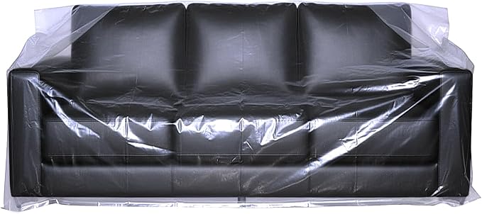 Yotelab Plastic Couch Cover for Moving and Storage, 92Wx42Dx62/41H Inch | Open, No Seal, Clear Moving Bags for Chair, Loveseat, Sofa, or Other Bulky Furniture