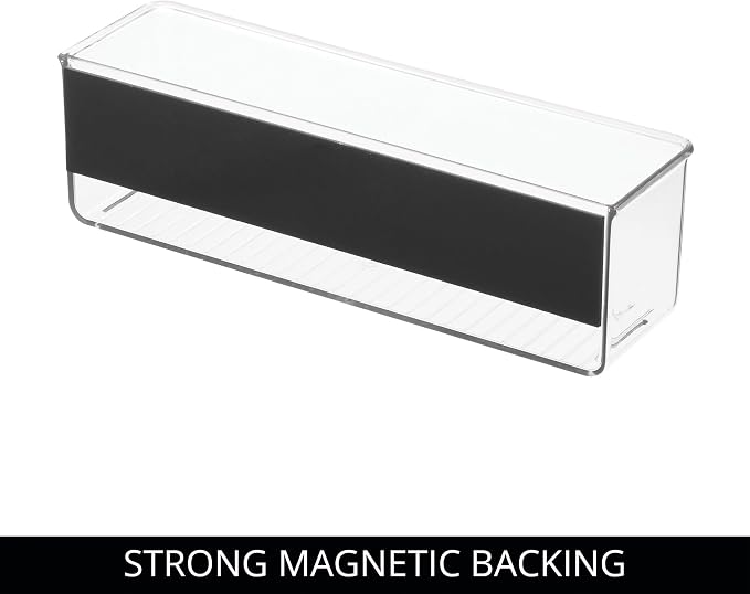 iDesign Magnetic Clear Plastic Organizer Bins, Medium, 4-Pack | Laundry Room Storage