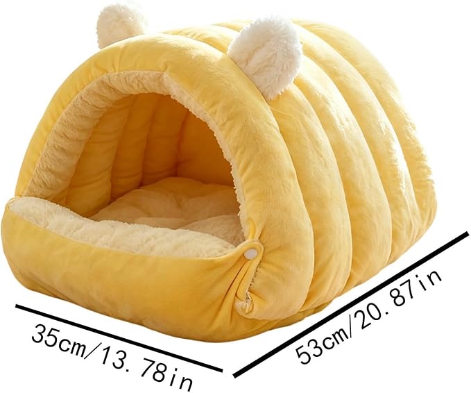Dog Cave Bed - Soft Warm Washable Pet House Dome, Zipper Sleeping Nest | Ccozy Plush Puppy Bed, Comfortable Indoor Pet Shelter | Resting Space For Small Dogs And Cats In Daily Use