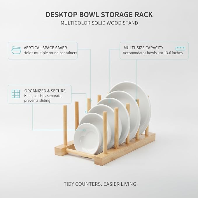 Organize Round Pet Bowls Vertically with This Compact Desktop Storage Rack, Multicolor PET Stand for Feeding Areas
