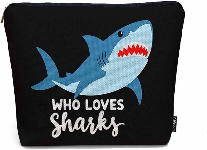Shark Cosmetic Bags For Women, Sea Animal Sharks Who Loves Shark Roomy Makeup Bag Toiletry Bag Accessories Organizer Storage Bags Makeup Pouch For Travel Business Gym Camping Bathroom