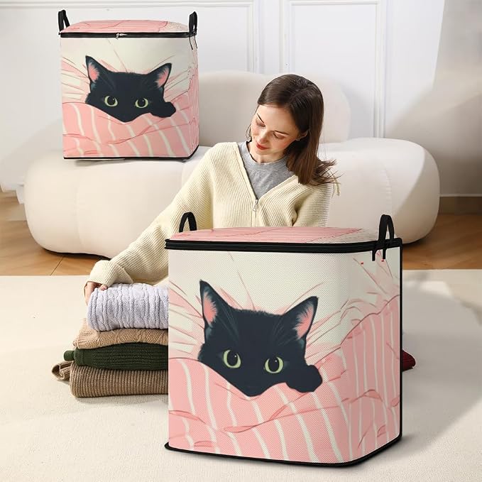 2pcs blanket storage bag for under bed,closet organizers 95L | clothing sweater sheet bedding comforter duvet quilt pillow toy storage bags with lids,dorm room essentials for containers