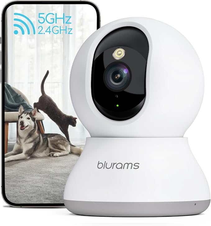 blurams Pet Camera 2K, Dog Camera with Phone App, 360° PTZ Indoor Cameras for Home Security Indoor, Color Night Vision, 2-Way Talk, Motion Detection&Tracking, Cloud&SD