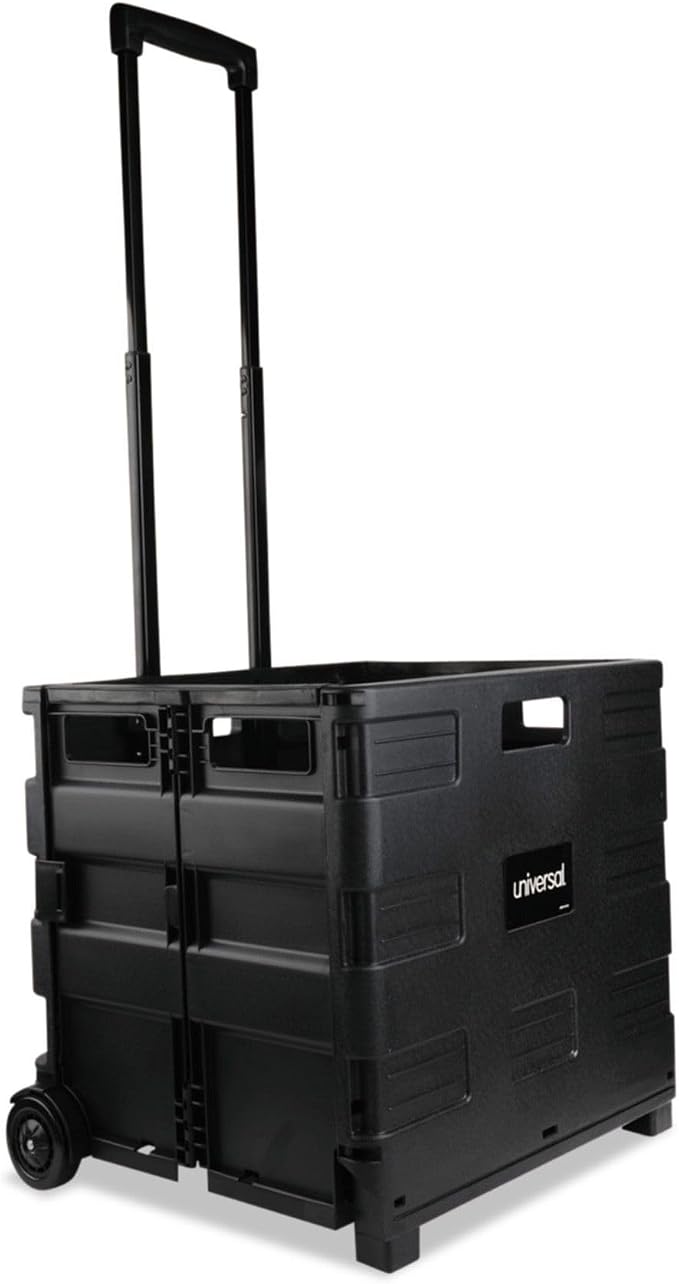 Universal Collapsible Mobile Storage Crate, 18.25" x 15" x 39.4", Black