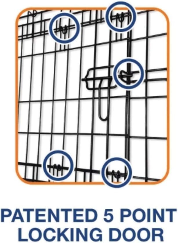 Precision Pet Products Two Door Wire Dog Crate, 24in, for Pets 15-30lbs | Provalue Design with 5-Point Locking System