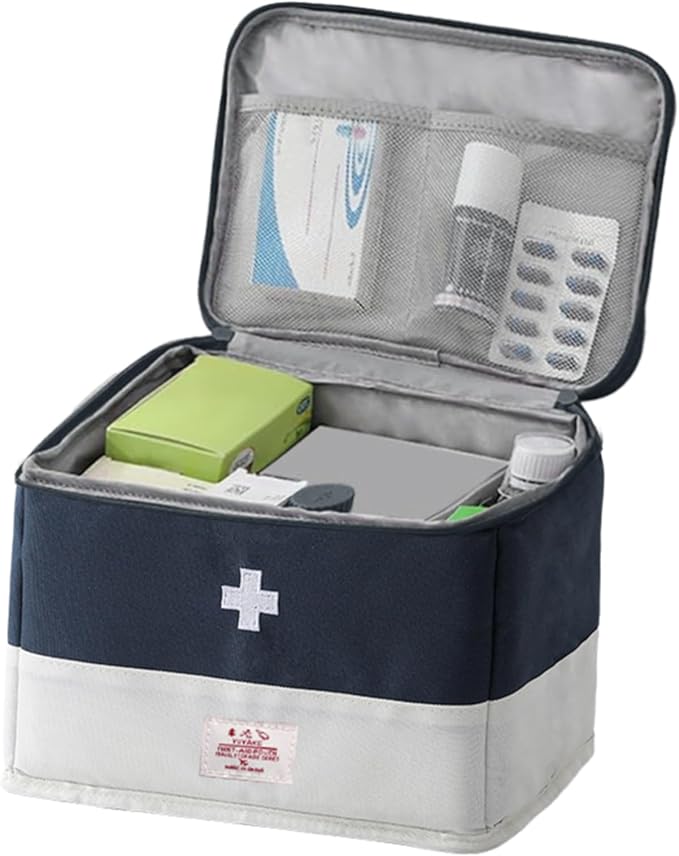 Medicine Travel Bag Organizer, Empty First Aid Box, for Home, Travel, Camping, Car, Hiking & Outdoor Emergencies, Travel Medicine Kit