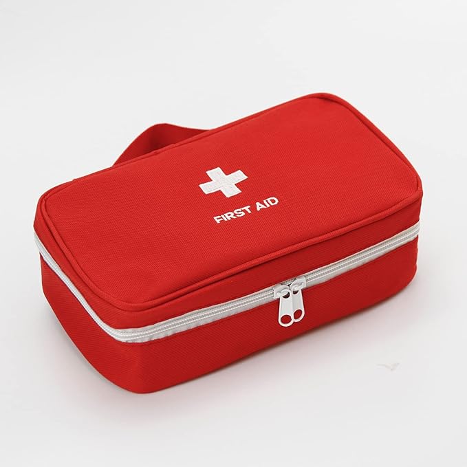 Portable Empty First Aid Kit Bag, Travel Medicine Pouch, Small Medical Bag (Blue)