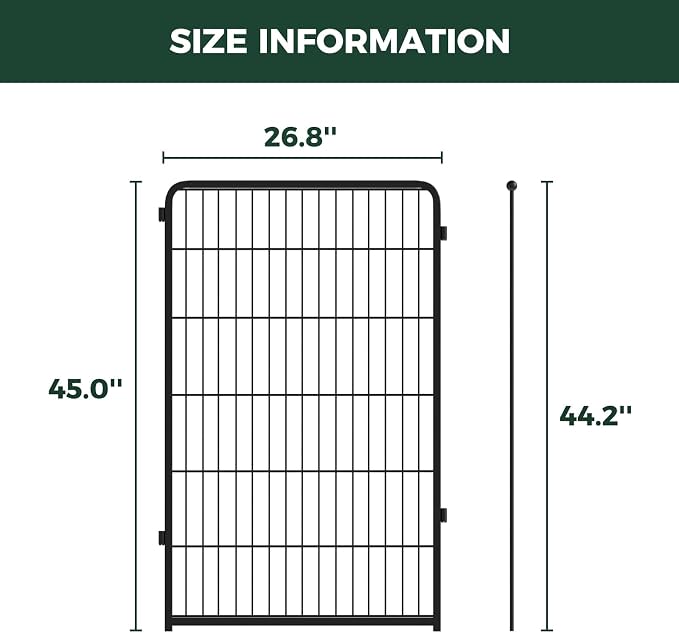 FXW Homeplus Indoor Dog Playpen, 45" H, 4 Panels, for Large Dogs | Stress-free play, Heavy-duty, Semi-open design, Easy setup, Threshold-free gate, Expandable, Patented
