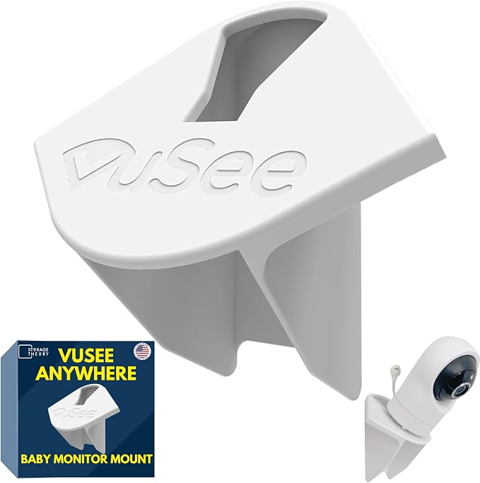 Anywhere Baby Monitor Wall Mount – No-Drill Adhesive Shelf for Cameras – Compatible with Most Baby Monitor Brands – White, 1 Pack