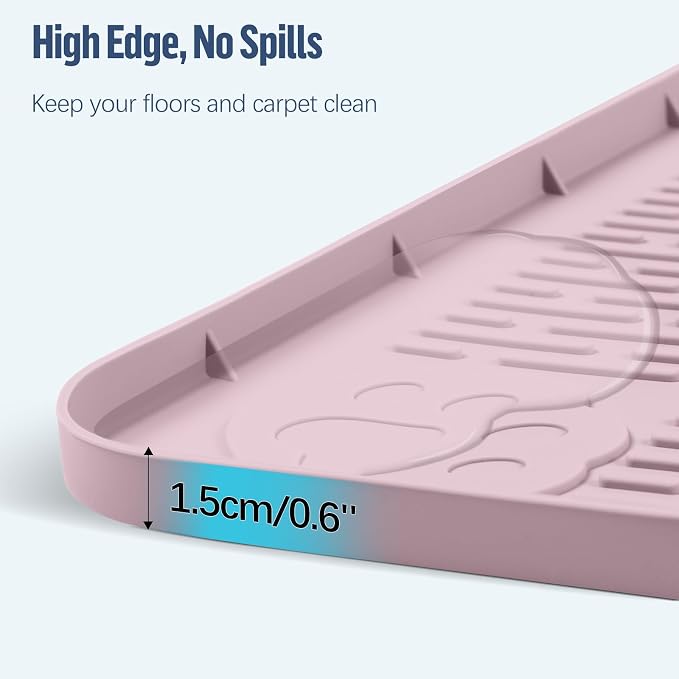 Pee Pad Holder for Dogs 40''x28'' Silicone Puppy Pee Pad Tray, Pink | Extra Large Dog Potty Tray Leak-Proof, High Edge, No Spill Training Pads for Floor Protection, No Pee Pads
