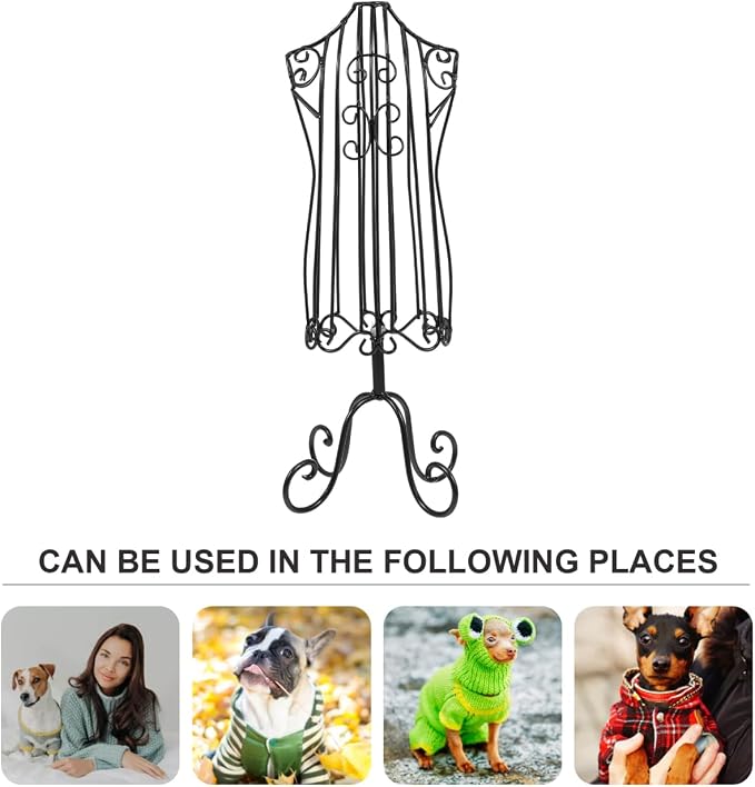 BESTOYARD PET Clothes Display Rack Iron Mannequin Body for Dog and Kitten Adjustable PET Clothing Hanger for Display and Home Use
