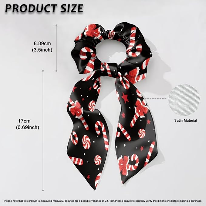 COEQINE Christmas Winter Dog Bandanas Bulk with Bow Hair Tie Pattern Dogs Birthday Bandana Xmas Candy Black Cute Holiday Costum Kawaii Dog Outfit for Small Medium Large Puppy