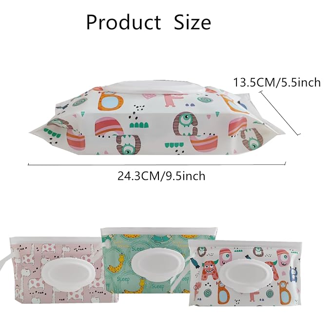 3Pack Baby Wipes Dispenser,Portable Refillable Travel Wet Wipe Pouch,Wipe Container for Bathroom,Car,Travel,Outdoor Camping Sports,Pet Nursery Care,Gifts for Baby Showers of New Parents