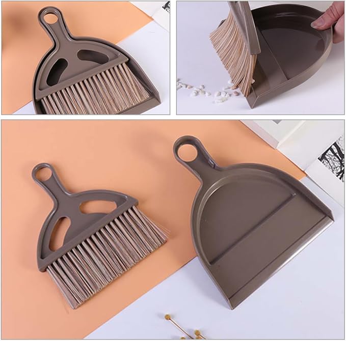 Mini Keyboard Cleaning Brush Set with Lightweight Plastic Broom and Dustpan, Portable Desktop Broom Kit with Hook for Storage, for Computer Keyboard and Pet Cleaning Supplies