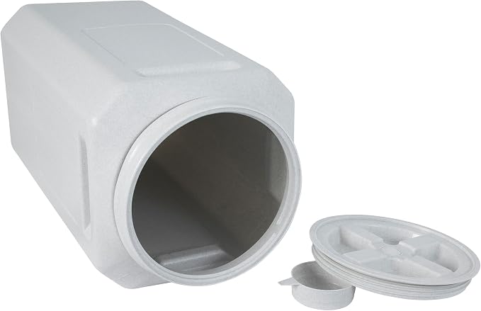 Vittles Vault Traditional Dog and Cat Food Container + Scoop, Gray, 80lbs | BPA Free Plastic, Sealed Airtight for Kibble, Bird Seed, Oatmeal and More; Includes Scoop, Made in USA
