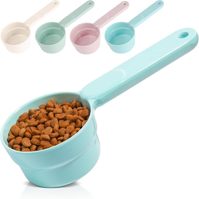 ComSaf Dog Food Scoop 1 Cup Size, Pet Food Measuring Cup for Dogs and Cats | Pet Food Scooper, One-Cup Portion Measure, Long Handle, Dry Kibble, For Feed Storage Bins, Dishwasher Safe