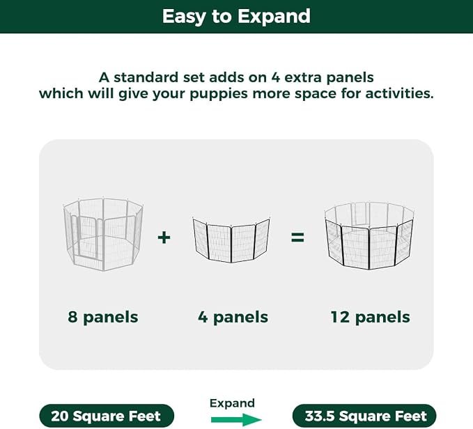 FXW Rollick Dog Playpen, Indoor, Yard & RV Camping, 45" H, 4 Panels | Easy setup, Heavy-duty, DIY layouts, for Large Dogs, Patented