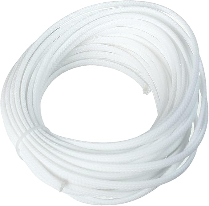 Heyiarbeit 10m/32.8ft PET Expandable Braid Cable Sleeving Flexible Wire Mesh Sleeve White 4mm