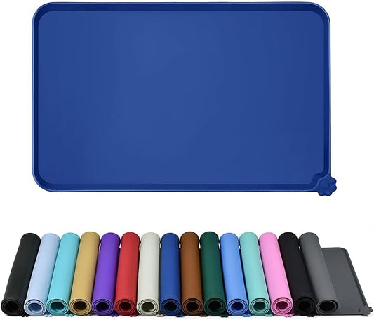 Reopet Waterproof Pet Feeding Mat, Non-Slip Silicone Placemats for Dog Cat Food and Water Bowl, High Raised Edges to Prevent Spills and Protect Floors