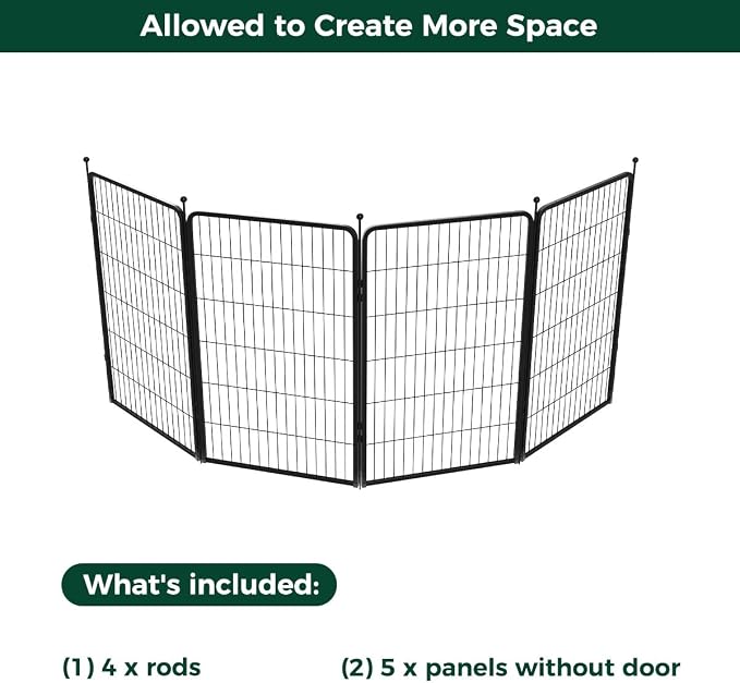 FXW Rollick Dog Playpen, Indoor, Yard & RV Camping, 45" H, 4 Panels | Easy setup, Heavy-duty, DIY layouts, for Large Dogs, Patented