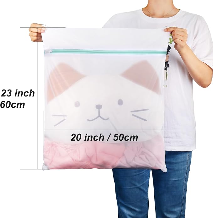 Tenn Well 3Pk 20x23" Mesh Laundry Bags Large Lingerie for Delicates | Large lingerie bags for washing delicates, garments, bath towels, socks, toys, travel