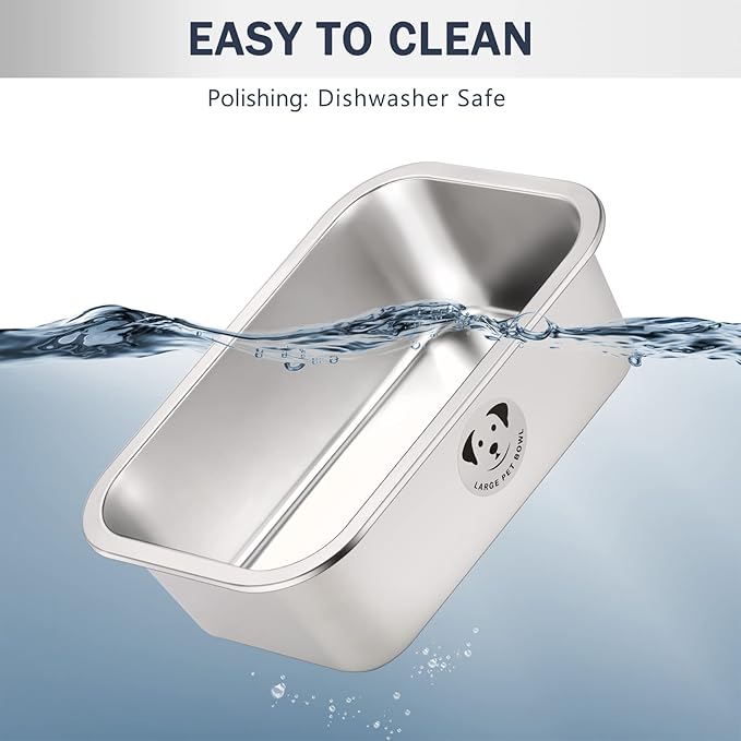 Stainless Steel Dog Bowls for Large Dogs, High Capacity Metal Dog Food Bowls, Food and Water Bowl for Large, X-Large, and Big Dogs 2.65 Gallons