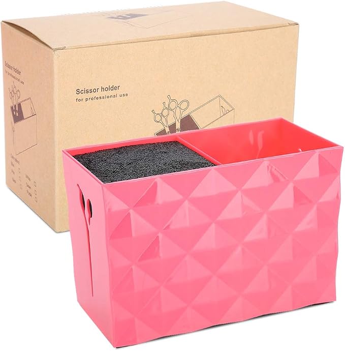 Shear Holder for Groomer, Large Capacity Scissor Storage Case | ABS material, removable straws for easy cleaning, organized tool storage, for home and salon use, non-slip design