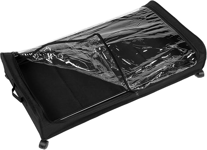 BESTYASH Bed Storage Drawers with Wheels Metal Clothes Organizer Storage Rack with Fabric Bottom Panel for Bedroom and Pet Supplies