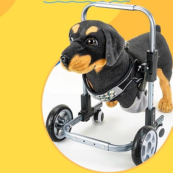 Aircraft - Grade Aluminum Dog Wheelchair - Adjustable Height, Stable ABS Clamps, Breathable Mesh Leg Rests(S)