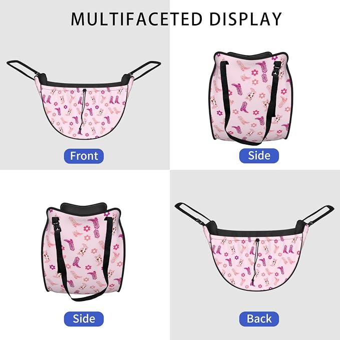 Pink Cowboy Boots Floral Car Seat Organizer Backseat Storage Bag, Large Waterproof Vehicle Organizer With Adjustable Straps For Gear Essentials, Fits Most Cars