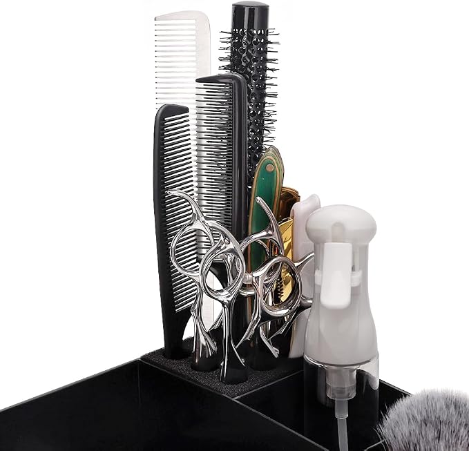 Barber Clippers Tray Station Hair Trimmer Holder Multifunctional Razors Case Stylist Hairdressing Combs Clips Scissors Holder(12.87" X 8.9")