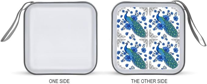 DVD Storage Binder for 40 Discs Peacock And Vintage Botanical, Hard Shell Protective Wallet with Handle, Portable CD Organizer for Car Travel