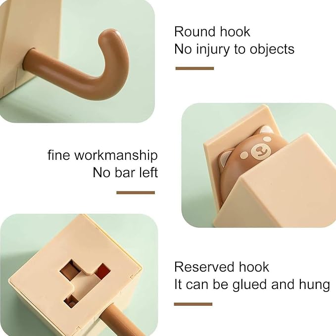 Adhesive Hooks - 4 Pieces Cute Funny Cat Space Saving Hanger Hooks | No-drill Self-adhesive Towel Hooks | Stick On Wall Hooks Animal Decor For Home Bathroom Bedroom Kitchen Living Room Dorm