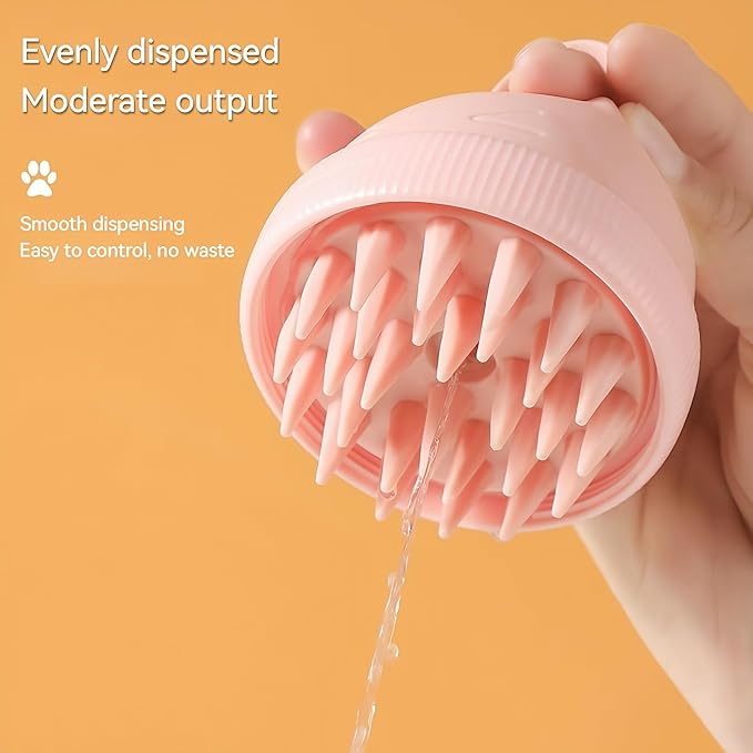 Silicone Cat Bath Brush – Pet Bathing Tool with Integrated Shampoo Dispenser, Soft Massage Brush for Cats & Small Pets, Hygienic and Durable Grooming Solutions (Blue)