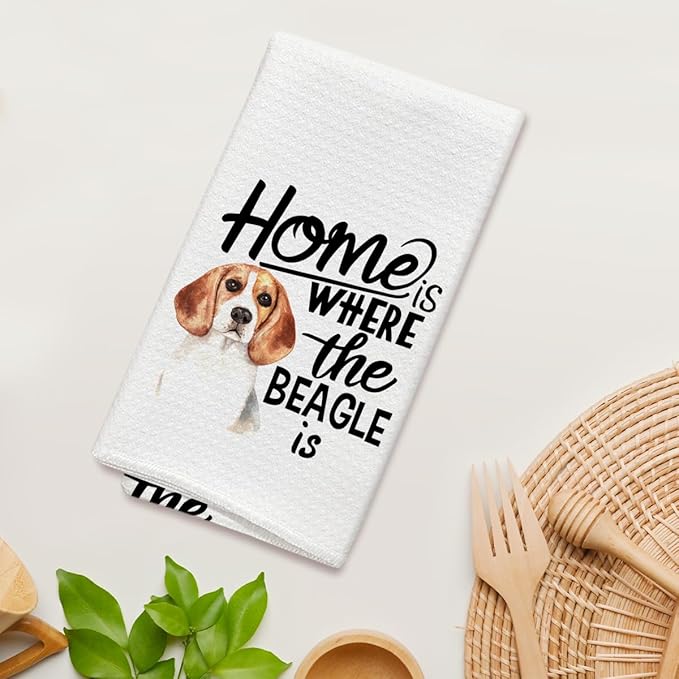 Beagle Kitchen Towels Dish Cloths, Funny Decorative Hand Towel Drying Cloth for Bathroom Baking, Beagles Gifts for Dog Lover, Friend, Woman, 16x24 Inches -31