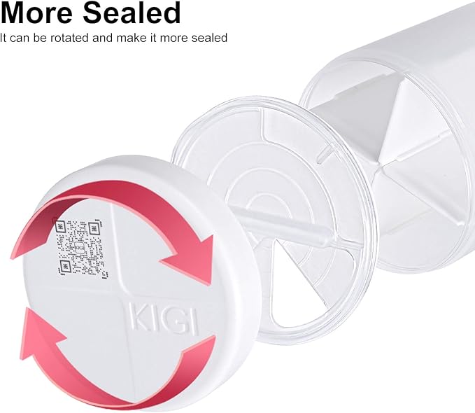2 Pack KIGI Large Capacity Medicine Organizer Pill Bottles with 4 Compartments