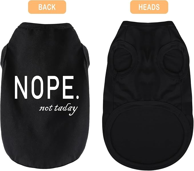 Discover Cozy Cotton Canine Wear: Soft, Lightweight, and Breathable Dog Shirt Vest with Eye-Catching Graphics(Nope not Today), Keeping Your Furry Friend Warm and Comfy! Grey S